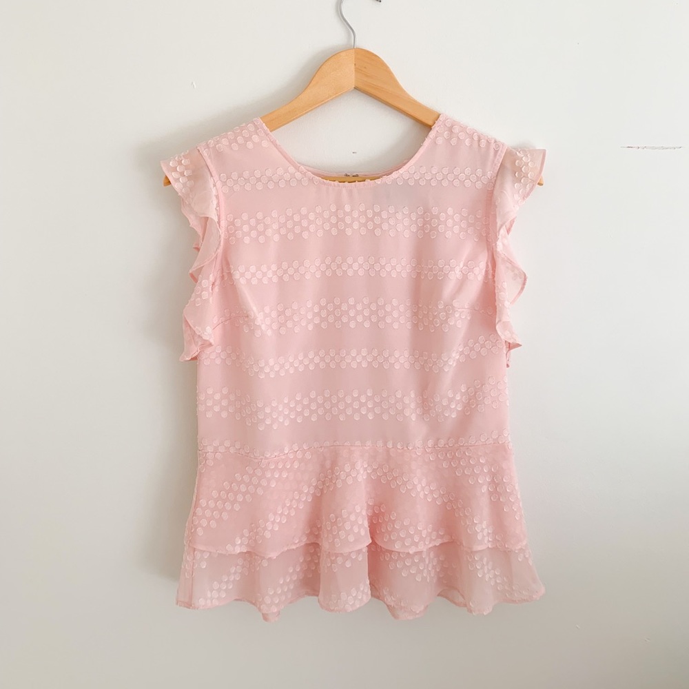 Banana republic pink flounce top